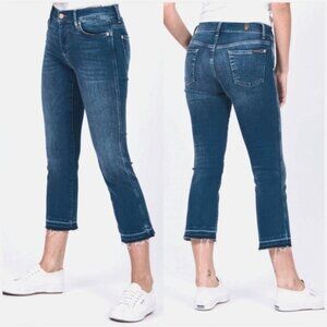 7 For All Mankind Cropped Boot frayed hems jeans size 29